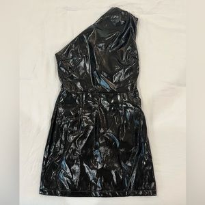 Revolve Superdown Pleather One Shoulder Dress